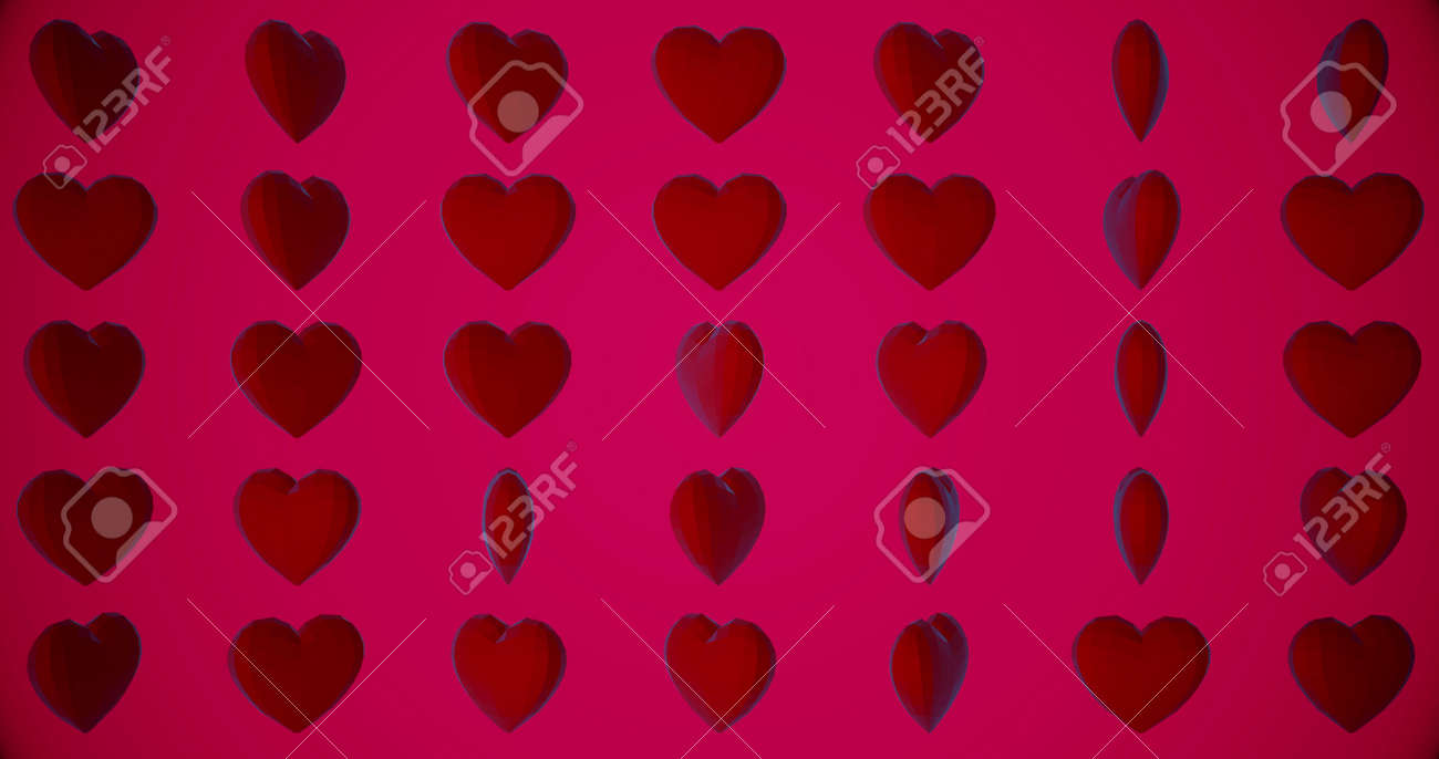 Romantic pattern with polygonal red hearts. For St. Valentines Day, Mother's Day, anniversary, wedding invitation e-card. 3D rendering 3D illustration - 165178037 Romantic pattern with polygonal red hearts. For St. Valentines Day, Mother's Day, anniversary, wedding invitation e-card. 3D rendering 3D illustration - 165178037