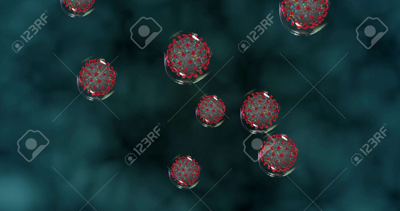 Coronavirus cells. Small droplets with Covid-19 spread pathogens. Animation group of viruses that cause respiratory infections. 3D rendering 3D illustration - 165178074 Coronavirus cells. Small droplets with Covid-19 spread pathogens. Animation group of viruses that cause respiratory infections. 3D rendering 3D illustration - 165178074