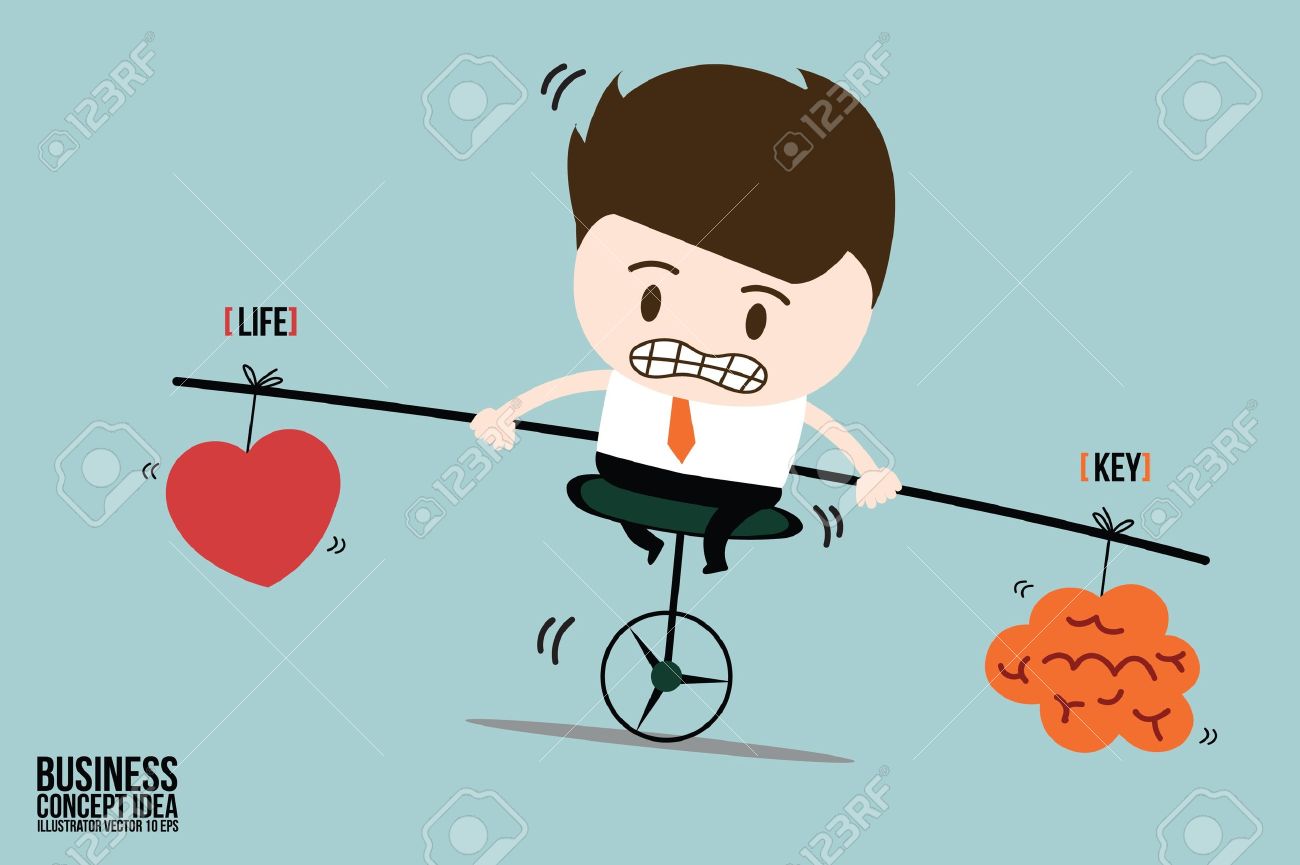 Businessman balance is key in life on one wheel bicycle - 21688866 Businessman balance is key in life on one wheel bicycle - 21688866