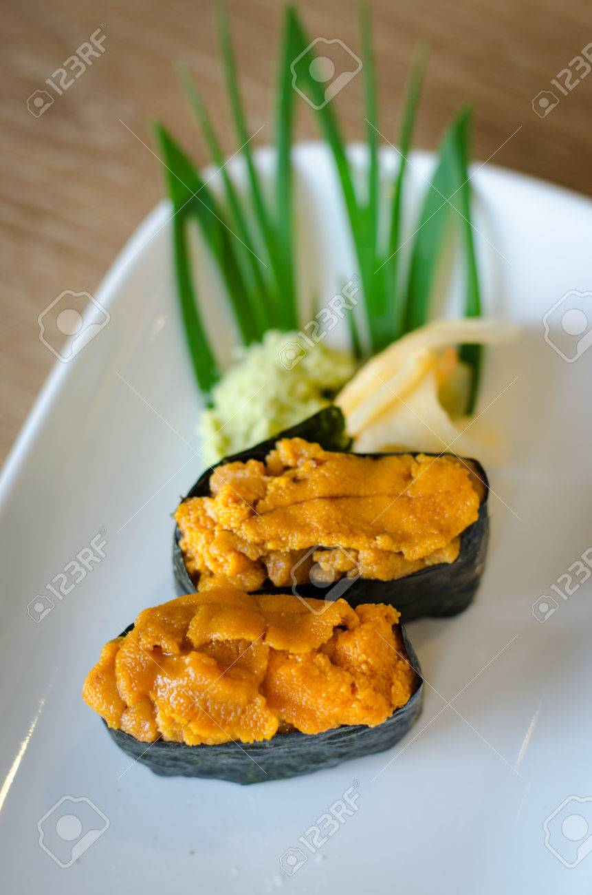 Sea Urchin Eggs Sushi Stock Photo Picture And Royalty Free Image Image 60317347