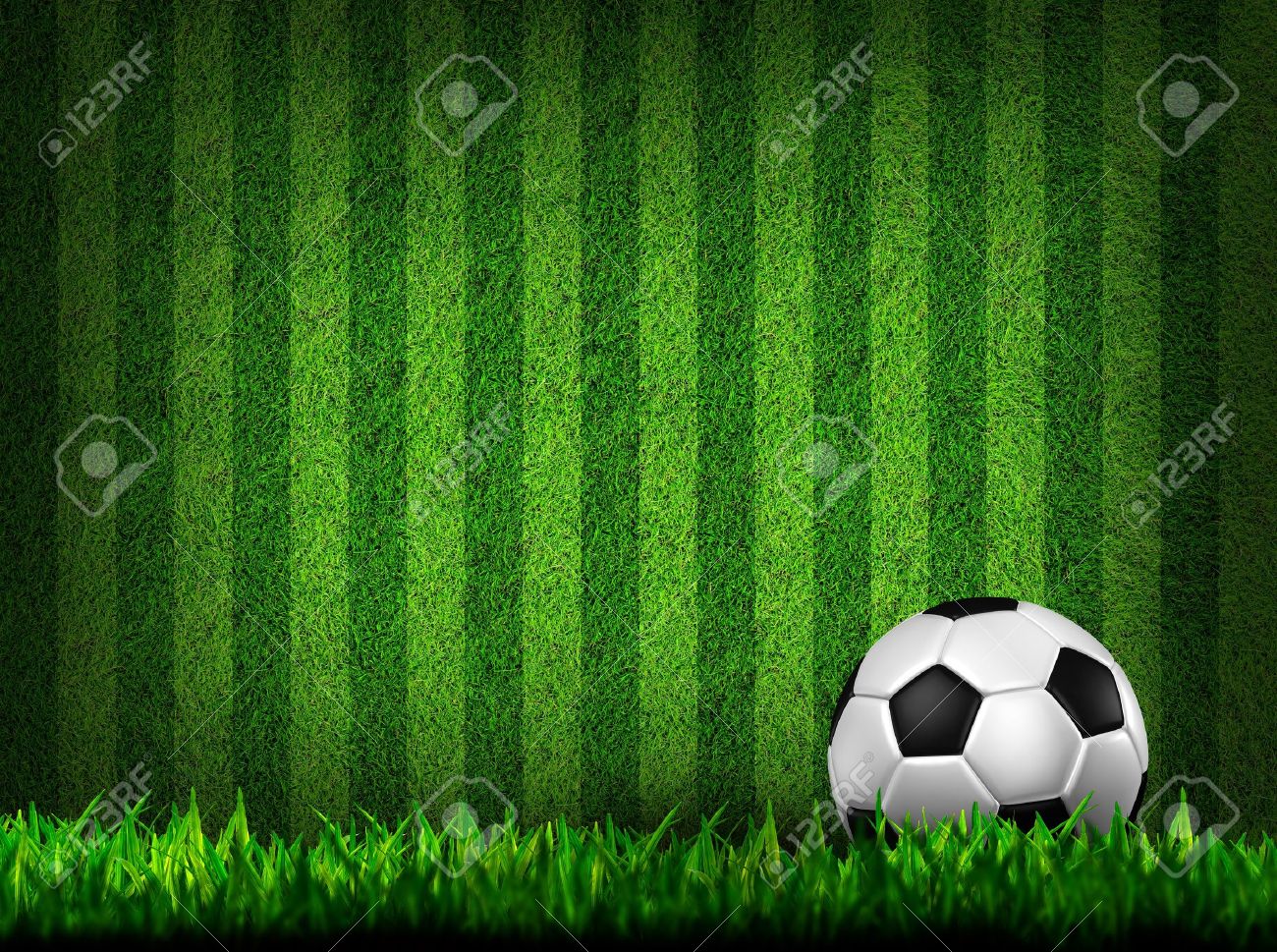 芝生のフィールドでサッカー の写真素材 画像素材 Image