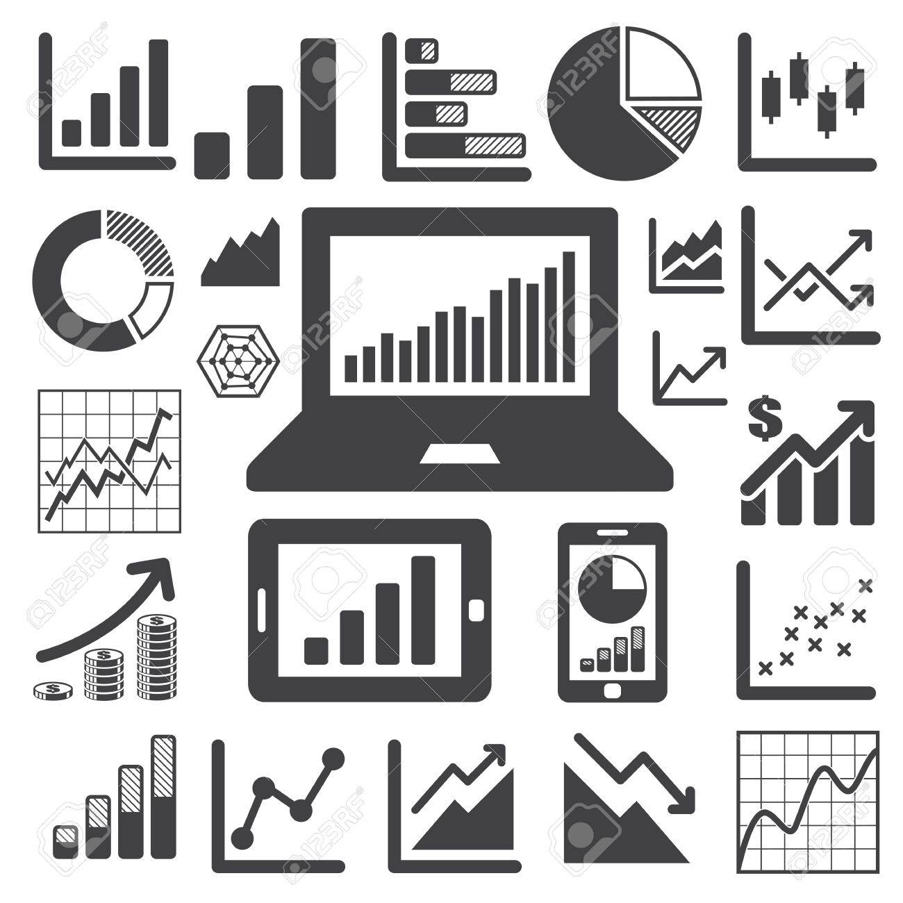 ビジネス グラフ アイコンを設定します 図 のイラスト素材 ベクタ Image