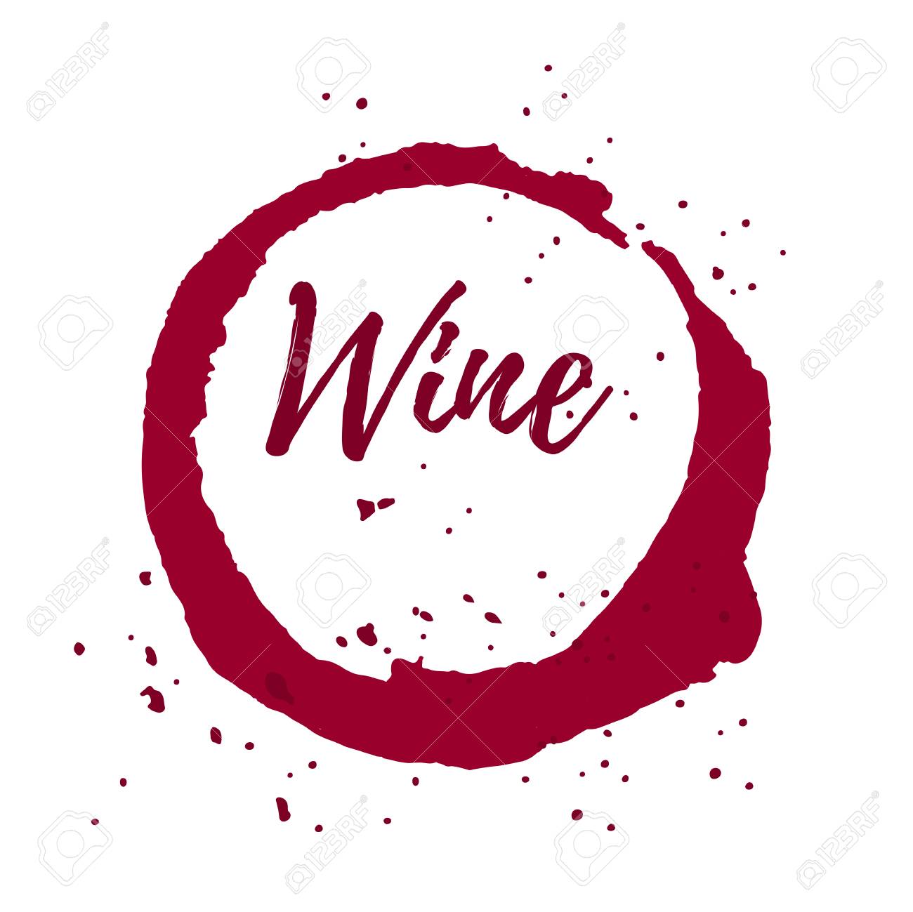 Wine Glass Stain Circle And Drops Transparent Background Vector