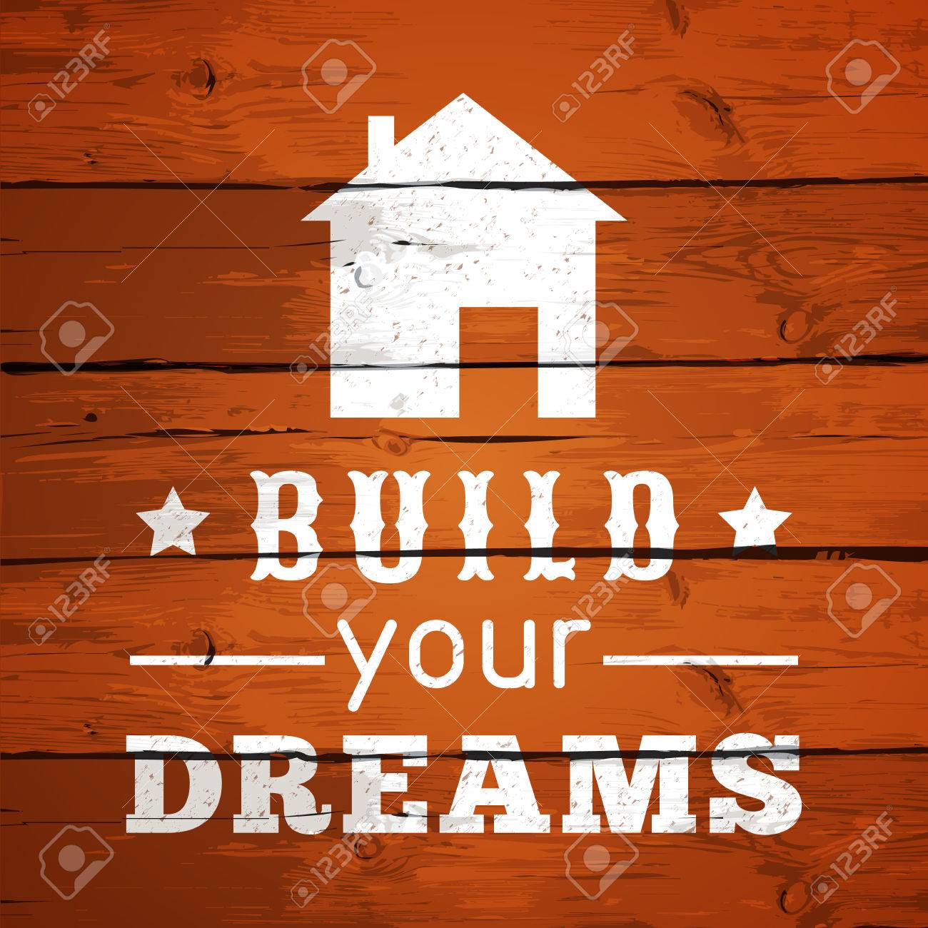 Typographic Poster Design Build Your Dreams Vector Illustration