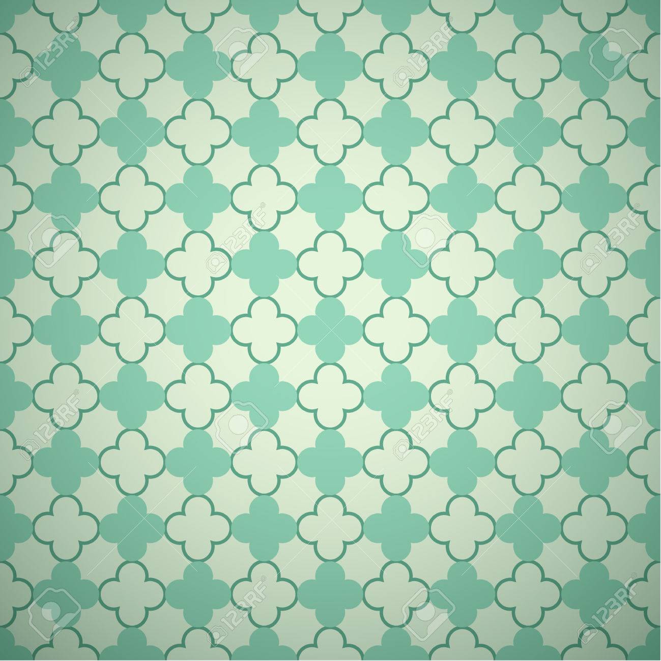 レトロなミントとエメラルドのベクトル パターン 無限のテクスチャは 壁紙 パターンの塗りつぶし Web ページの背景テクスチャに使用できます ぼろぼろのヴィンテージの幾何学的な飾り のイラスト素材 ベクタ Image