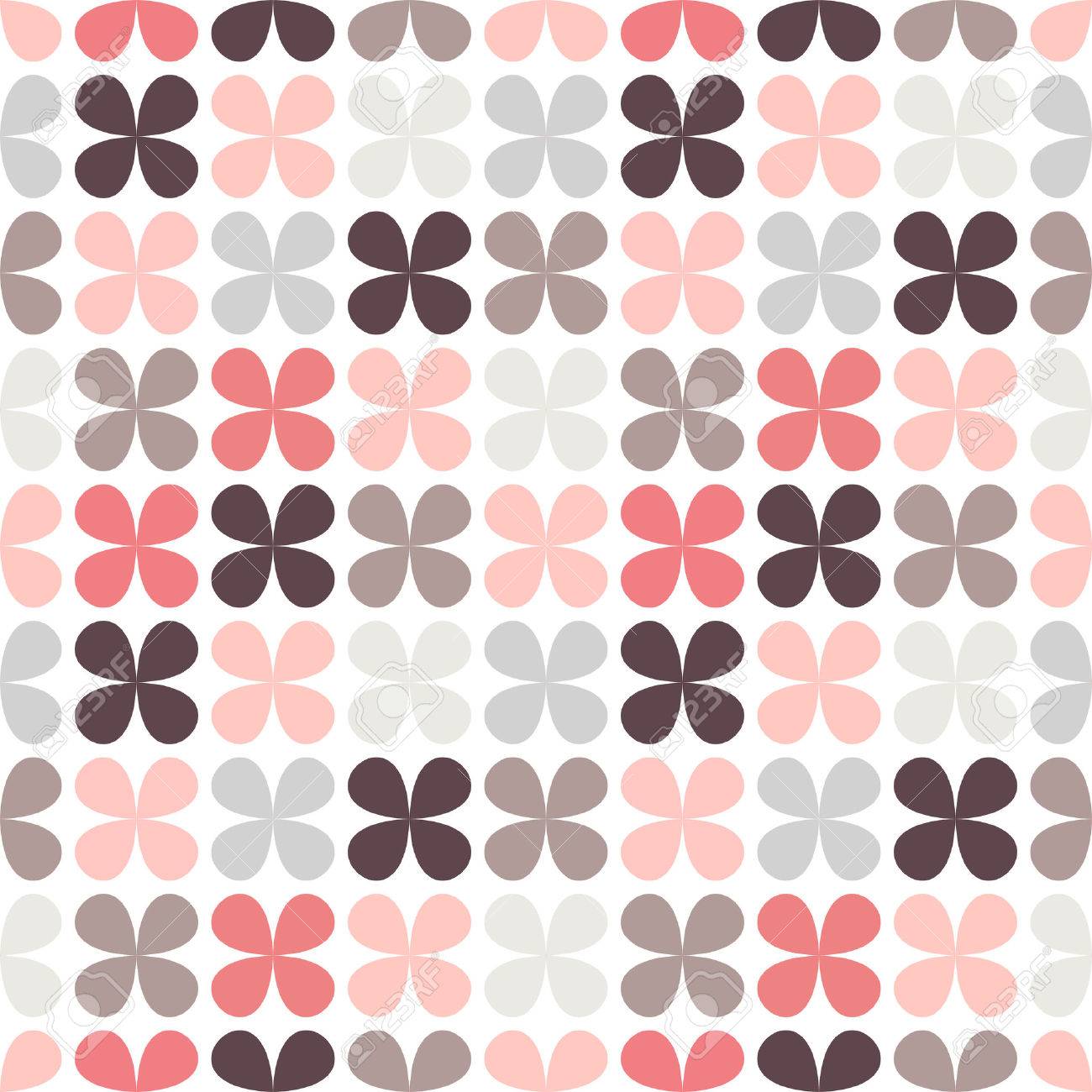 かわいいレトロな抽象的な花柄シームレス パターン 花のデザインの例 壁紙 表紙塗りつぶし Web ページの背景に使用できます 表面テクスチャ ピンク 黒と白の色です の写真素材 画像素材 Image