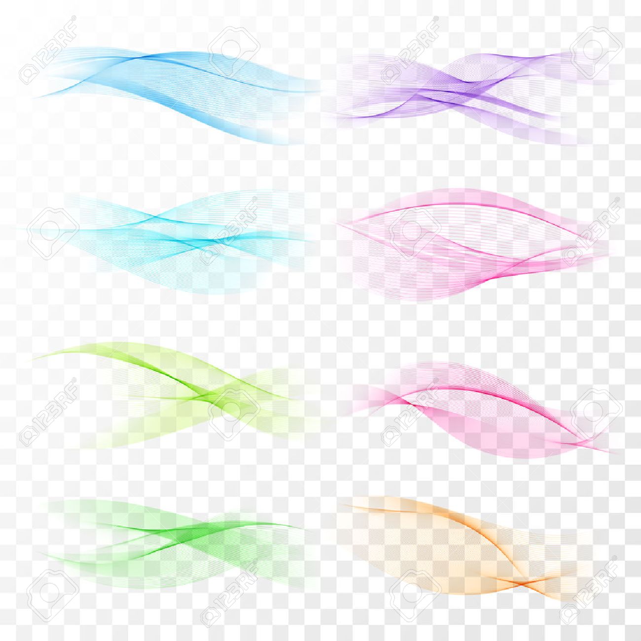 透明な背景に分離された抽象的なカラフルな波 現代ビジネス設計上のベクトル図です 未来的な壁紙 プレゼンテーション カード チラシ パンフレットのクールな要素です 特殊効果 のイラスト素材 ベクタ Image