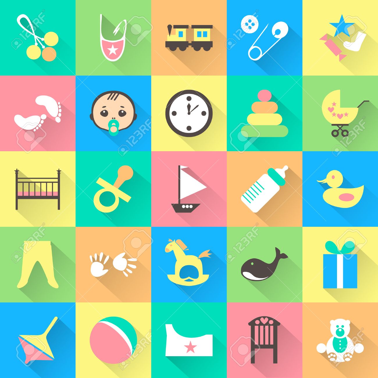set of colorful baby