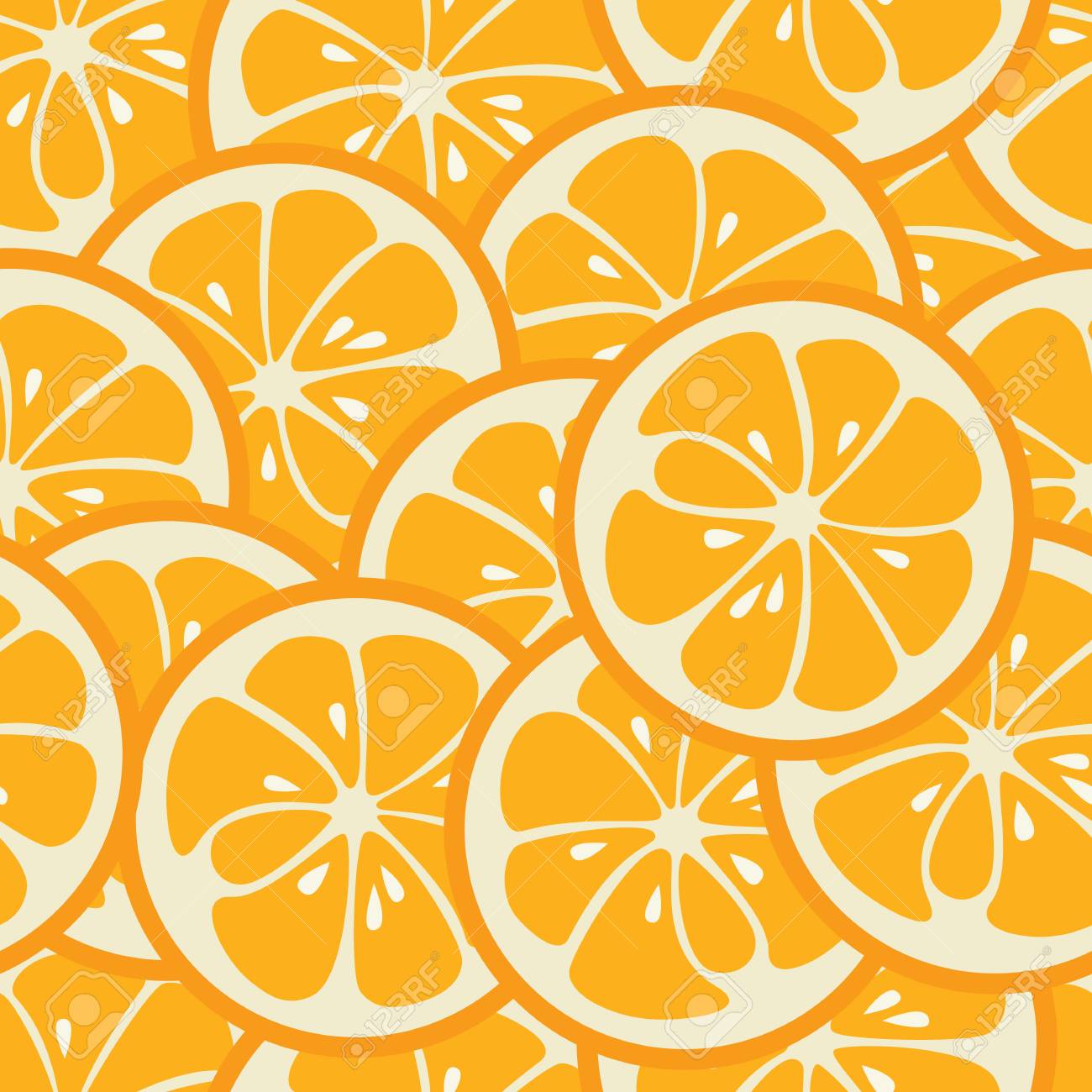 オレンジ スライスとかわいいシームレス パターン おいしい夏の背景 のイラスト素材 ベクタ Image