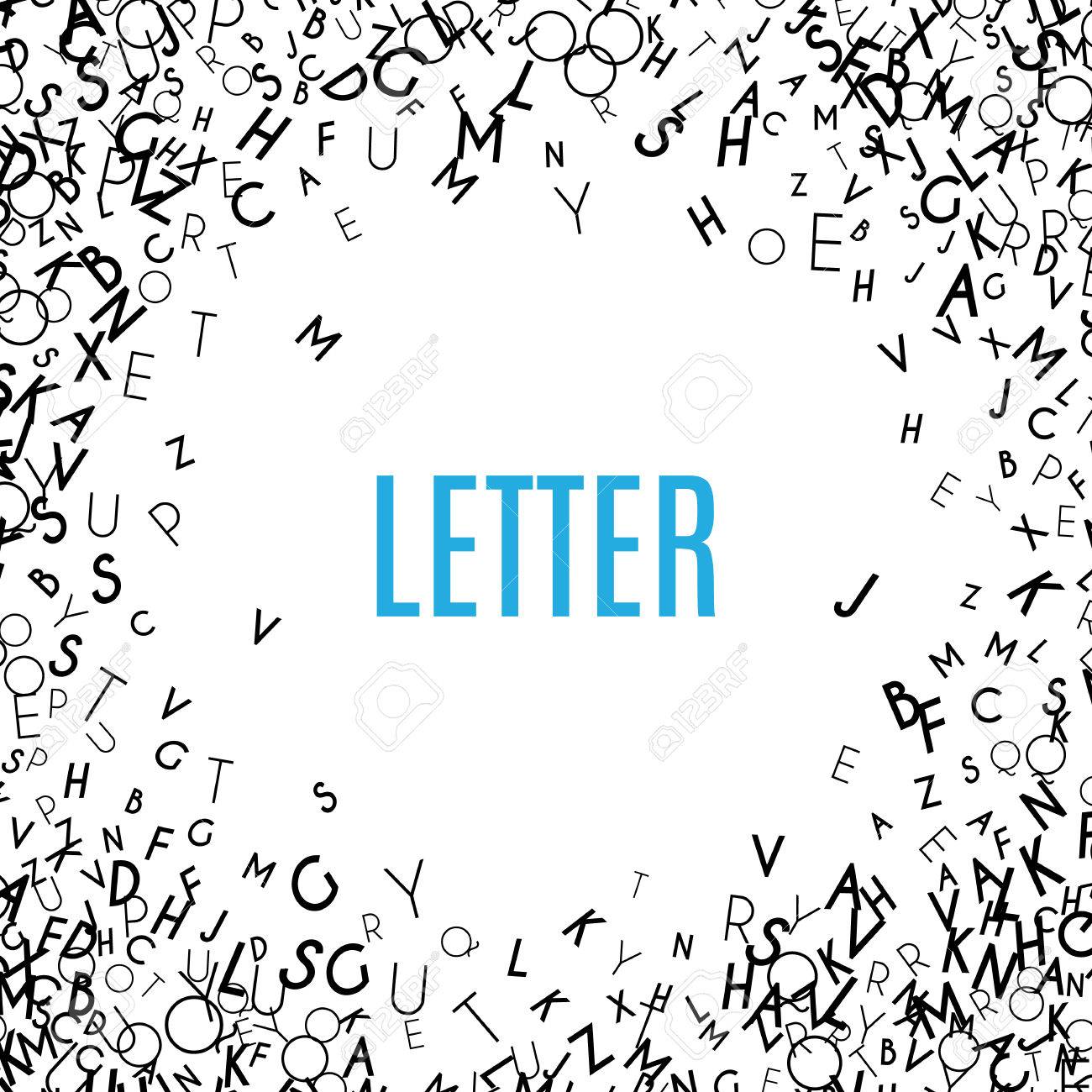 abstract black alphabet ornament frame isolated on white background