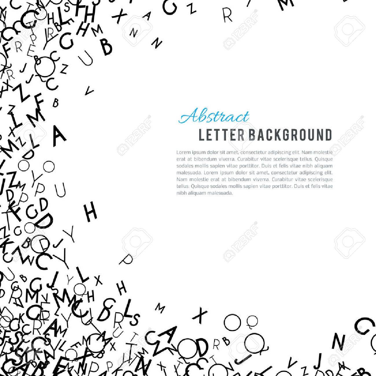 abstract black alphabet ornament frame isolated on white background