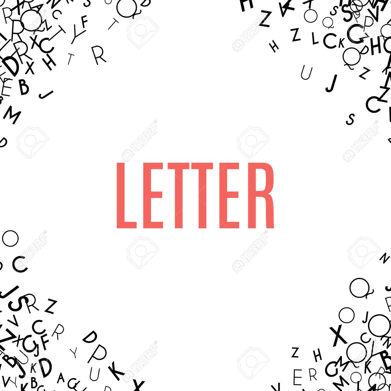 abstract black alphabet ornament frame isolated on white background