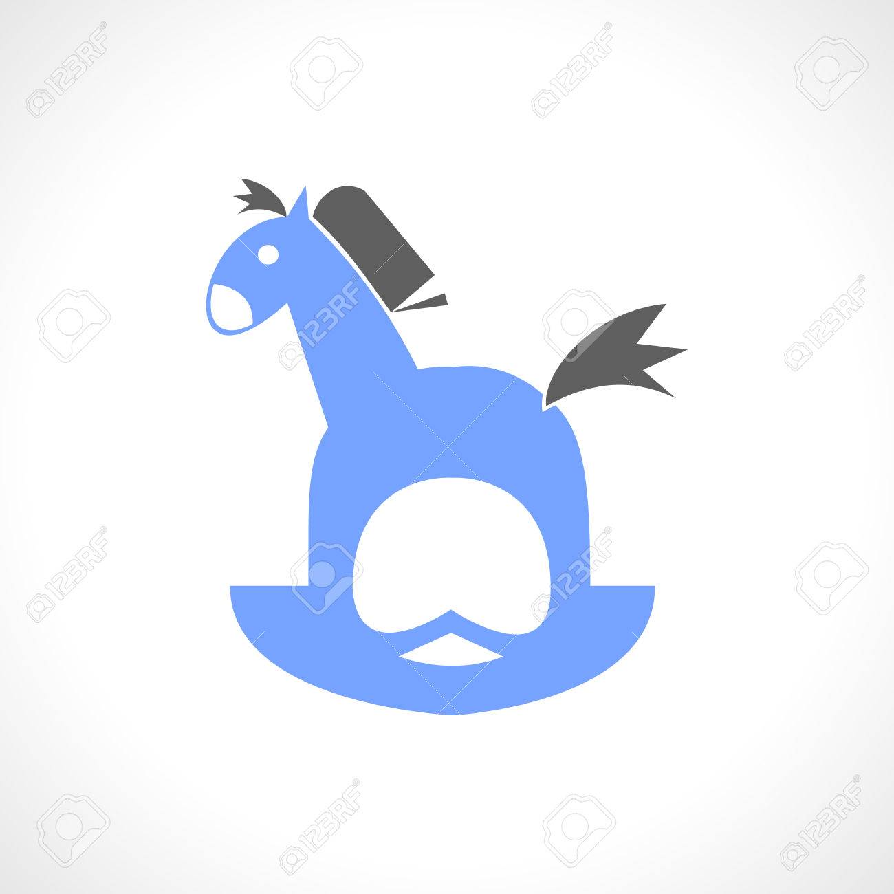 cheval à bascule bleu