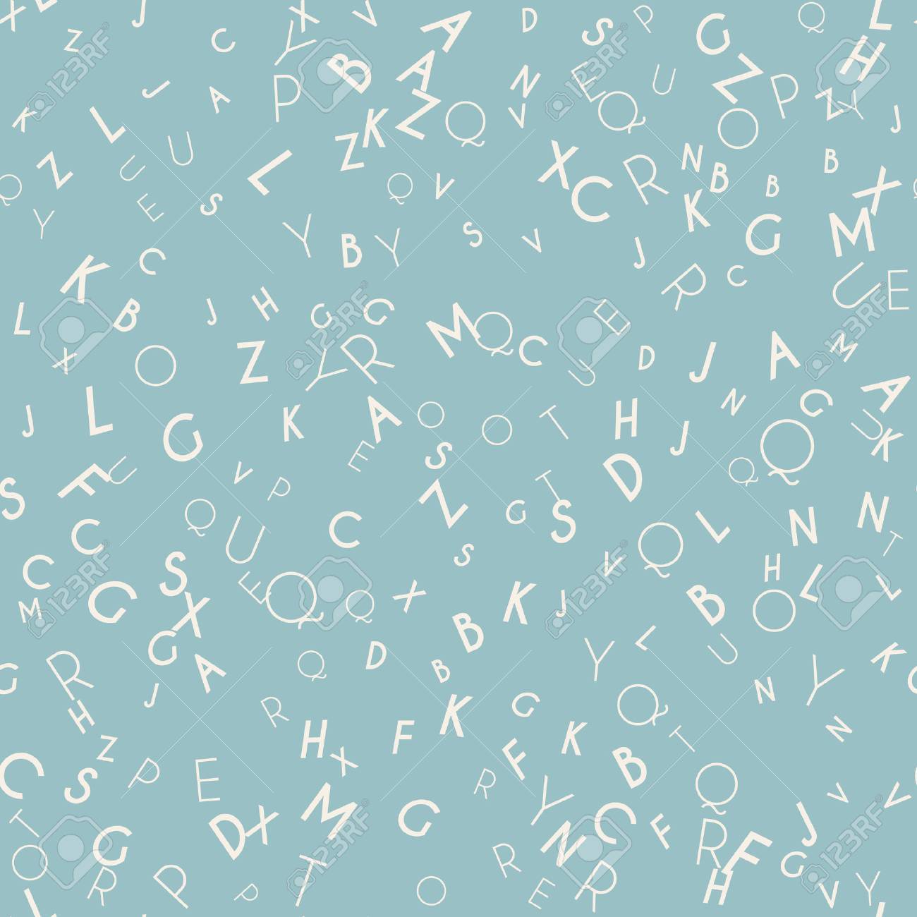 ランダムな文字のシームレスなパターン アルファベットと抽象的な背景は オフィス スタイルで創造的な壁紙デザイン 文字のミックス ラテン語の Abc 読書 出版 著作権を推進します ベクトル のイラスト素材 ベクタ Image
