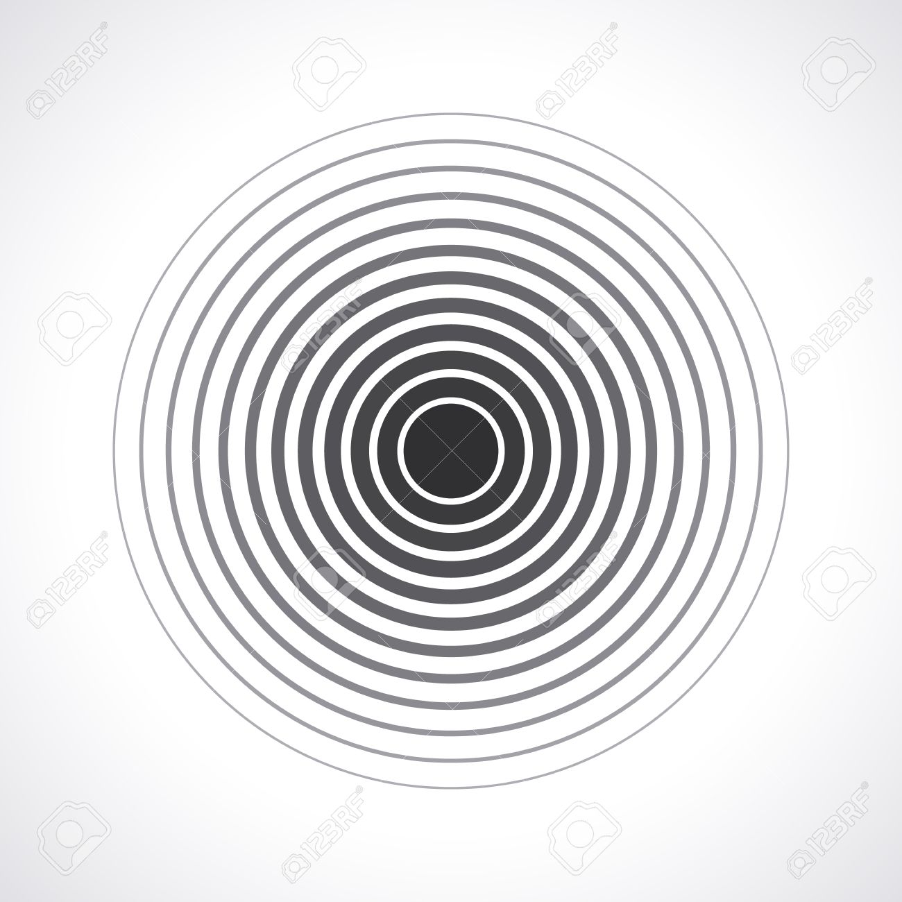 Concentric Circle Elements. Vector Illustration For Sound Wave. Black And  White Color Ring. Circle Spin Target. Radio Station Signal. Center Minimal  Radial Ripple Line Outline Abstractionism Royalty Free SVG, Cliparts,  Vectors, and, image size:1300x1300