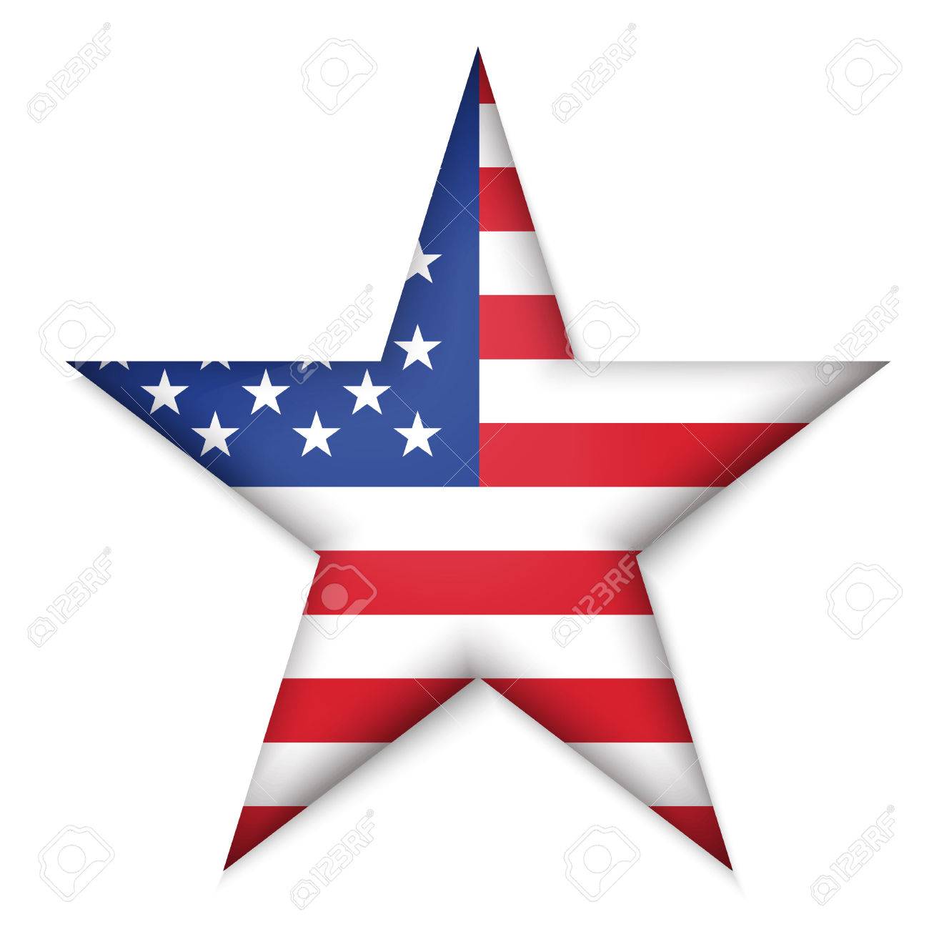 Amerikanische Flagge Der Vereinigten Staaten In Glanzenden Stern Button Symbol Usa Emblem Auf Weissem Hintergrund Nationale Konzept Zeichen Independence Day Symbol 4 Juli Freiheit Patriotischen Banner Mit Stolz Farbe Lizenzfrei Nutzbare