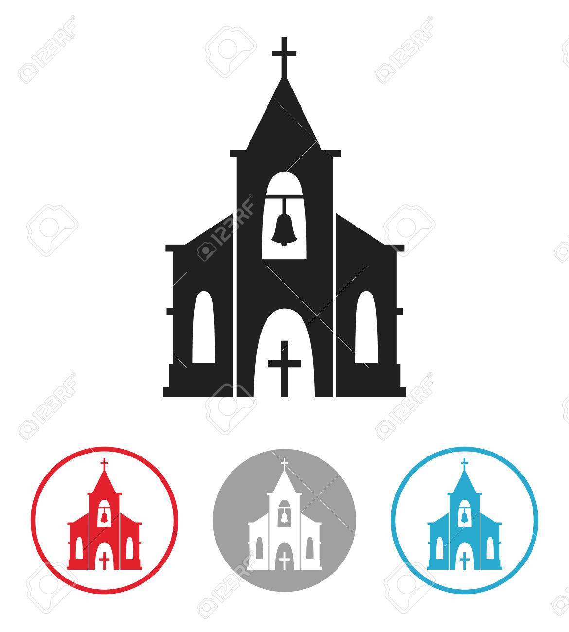 Icono De La Iglesia Aislado Sobre Fondo Blanco. Ilustración Del Vector Para El Diseño De La Arquitectura De La Religión. Silueta De Edificio De Iglesia De Dibujos Animados Con Cruz, Capilla, Campana. Icono De La Iglesia Aislado Sobre Fondo Blanco. Ilustración Del Vector Para El Diseño De La Arquitectura De La Religión. Silueta De Edificio De Iglesia De Dibujos Animados Con Cruz, Capilla, Campana.
