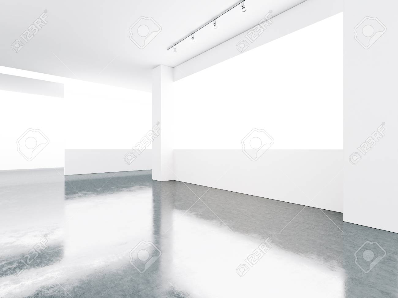 コンクリートの床と画面真っ白な美術館内部 水平方向 の写真素材 画像素材 Image コンクリートの床と画面真っ白な美術館内部 水平方向 の写真素材 画像素材 Image