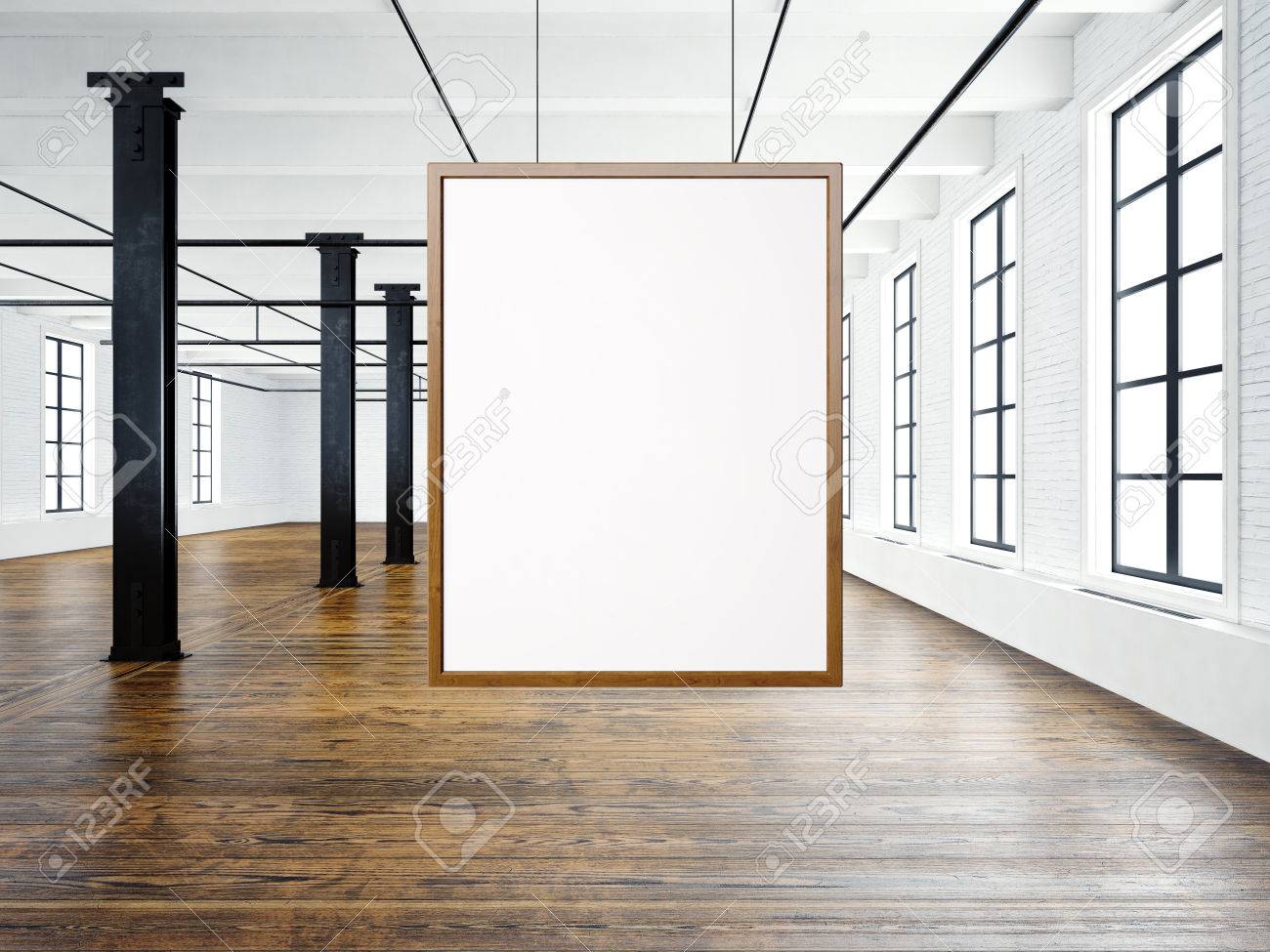 Photo Of Empty Interior In Modern Loft Building Empty White