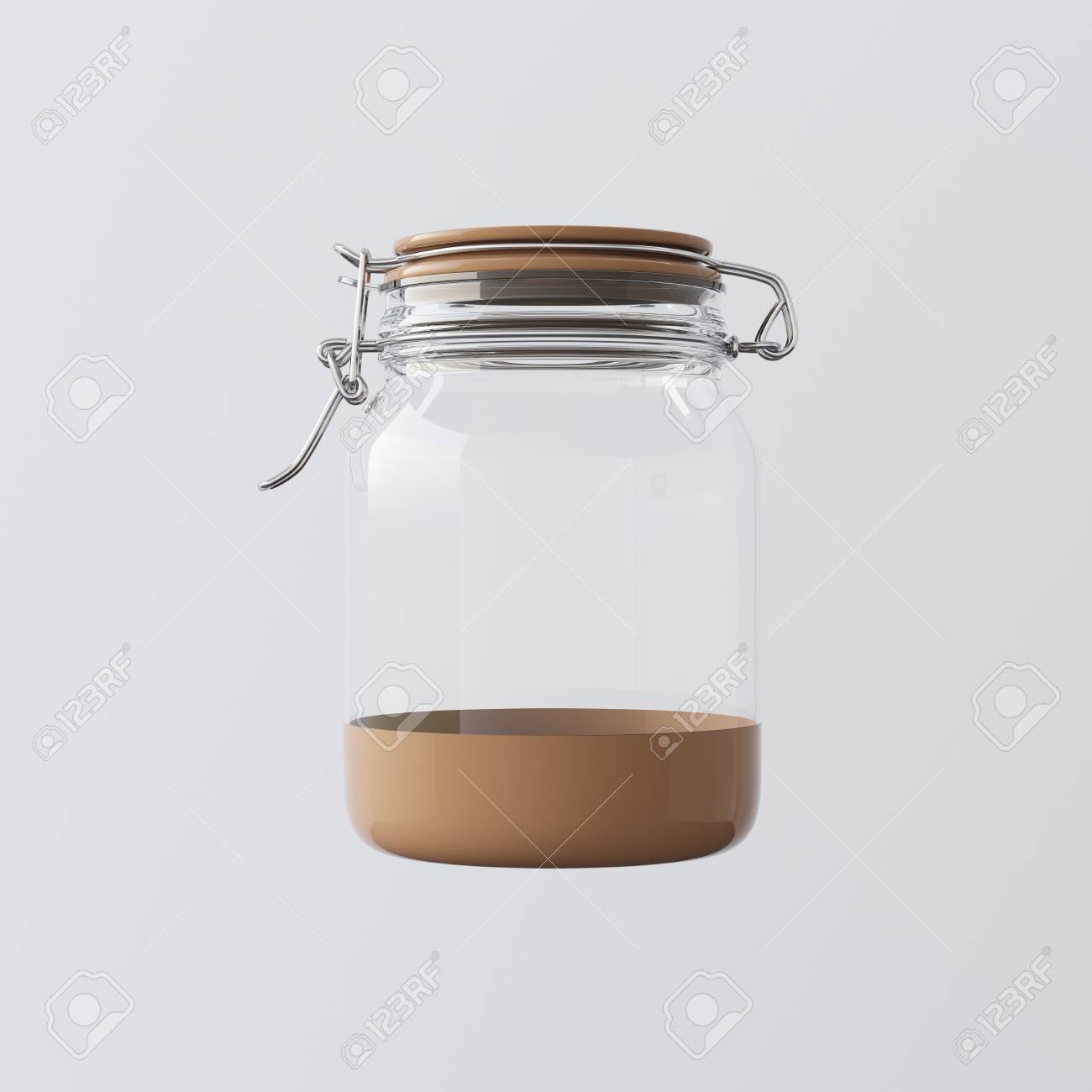 Download One Empty Transparent Glass Jars Closed Ceramic Cap Isolated Stock Photo Picture And Royalty Free Image Image 62459789 PSD Mockup Templates
