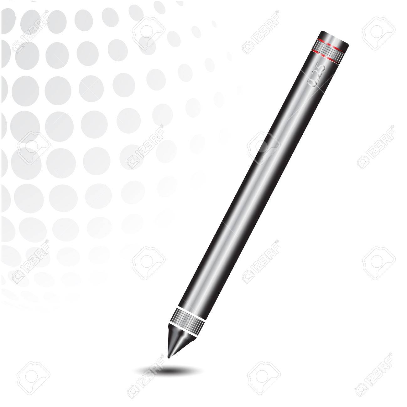 stylus pen for touchscreen tablet on white background royalty free
