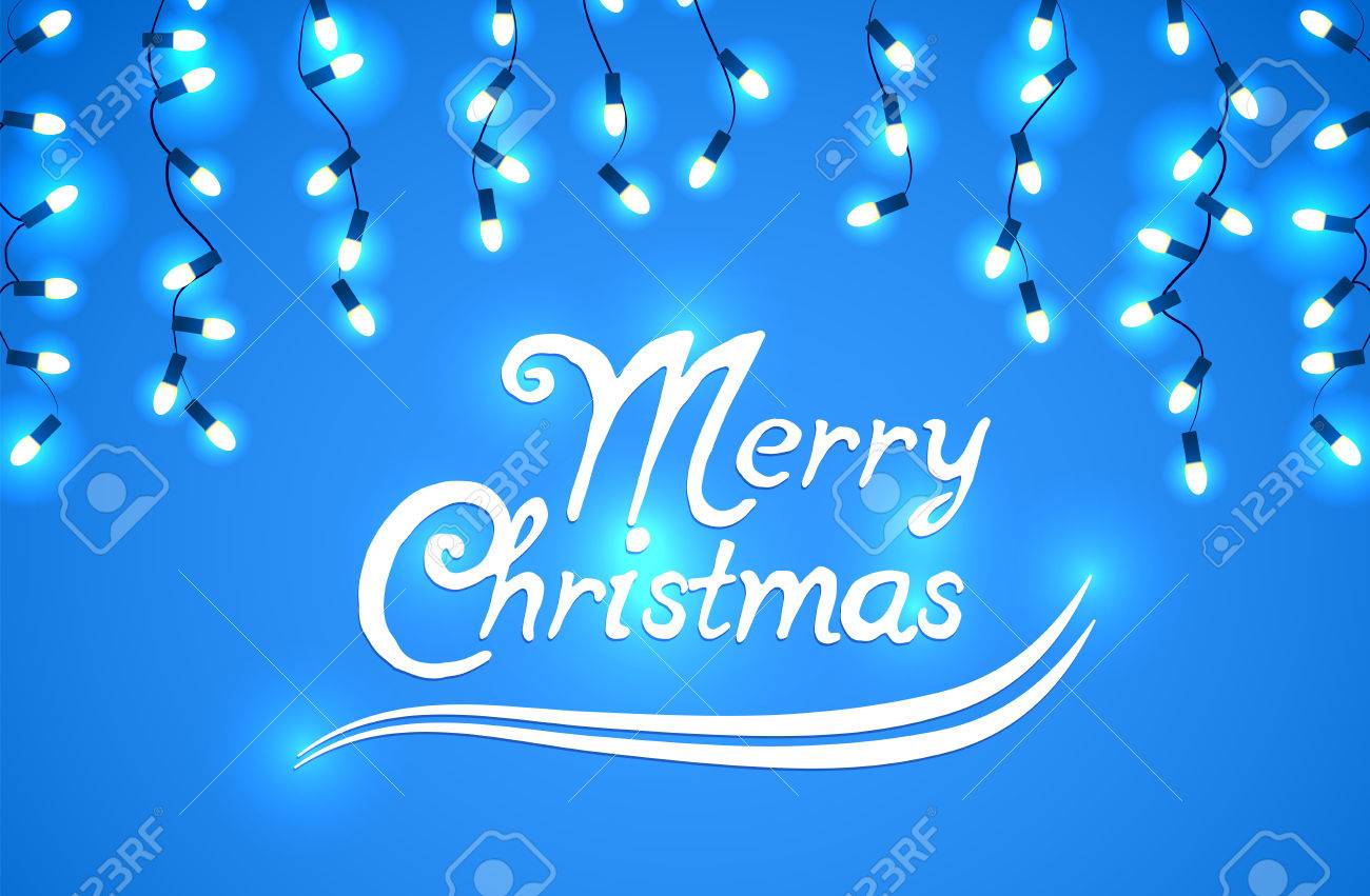 Vector Set Of Marry Noel Et Autres Fetes Guirlandes De Lumiere Sur Un Fond Transparent Avec Belle Phrase Clip Art Libres De Droits Vecteurs Et Illustration Image