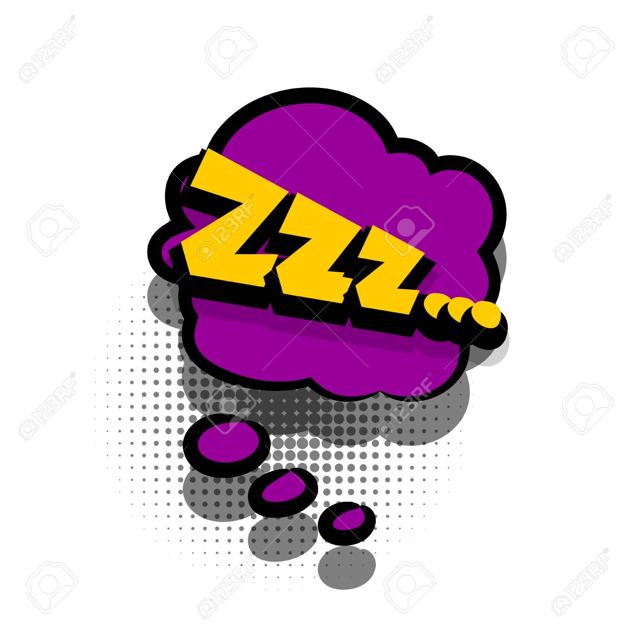 funny zzz sleep comic book letters cartoon text dialog colored
