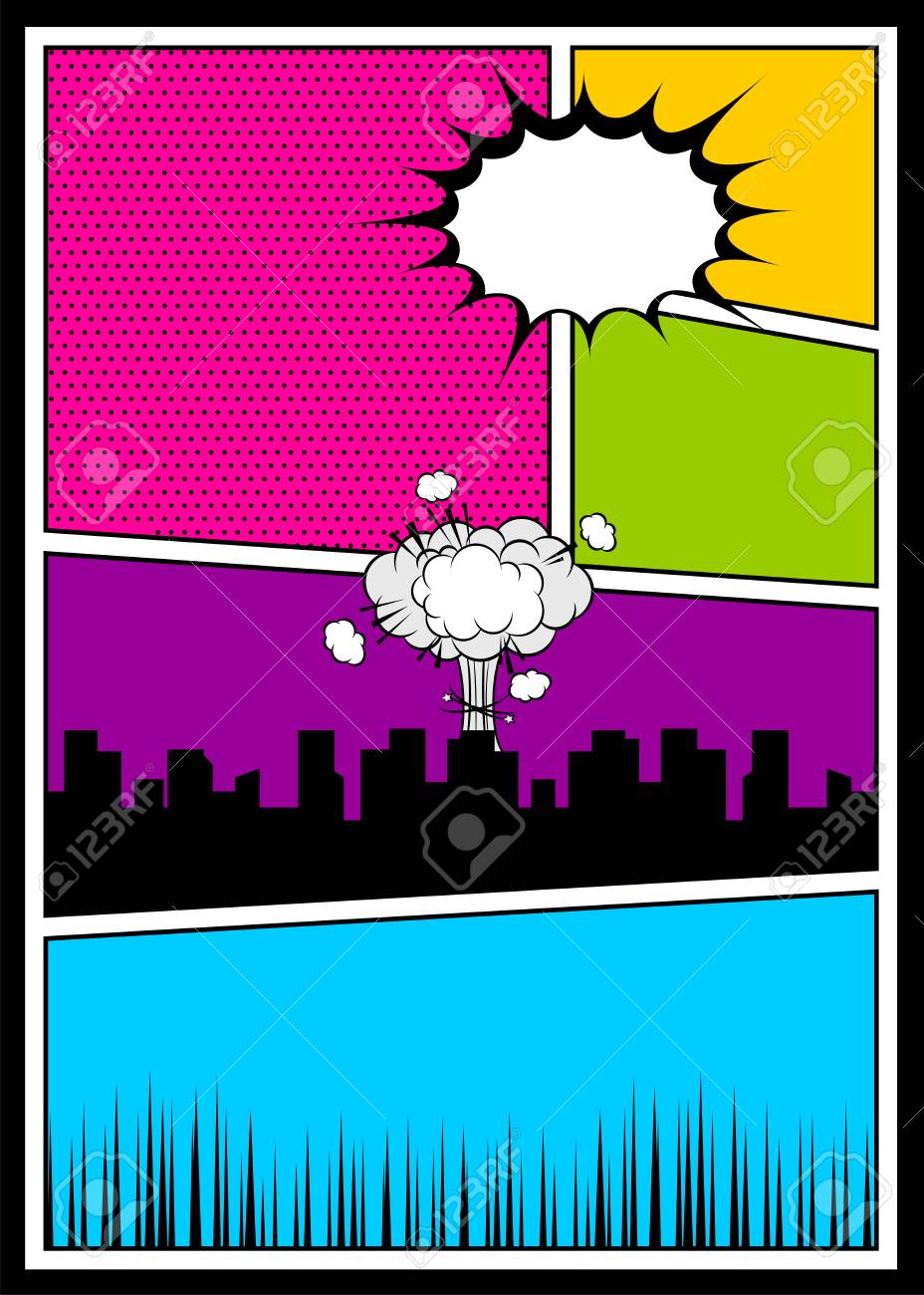 カラー漫画本カバー垂直背景 のイラスト素材 ベクタ Image