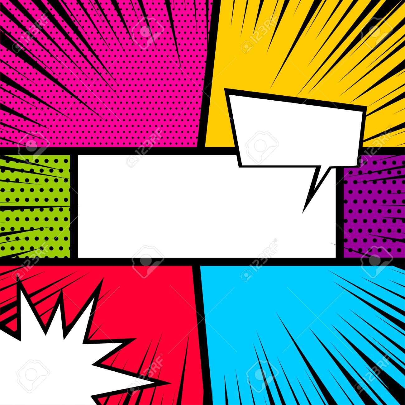 vector colored halftone illustration blank humor graphic pop