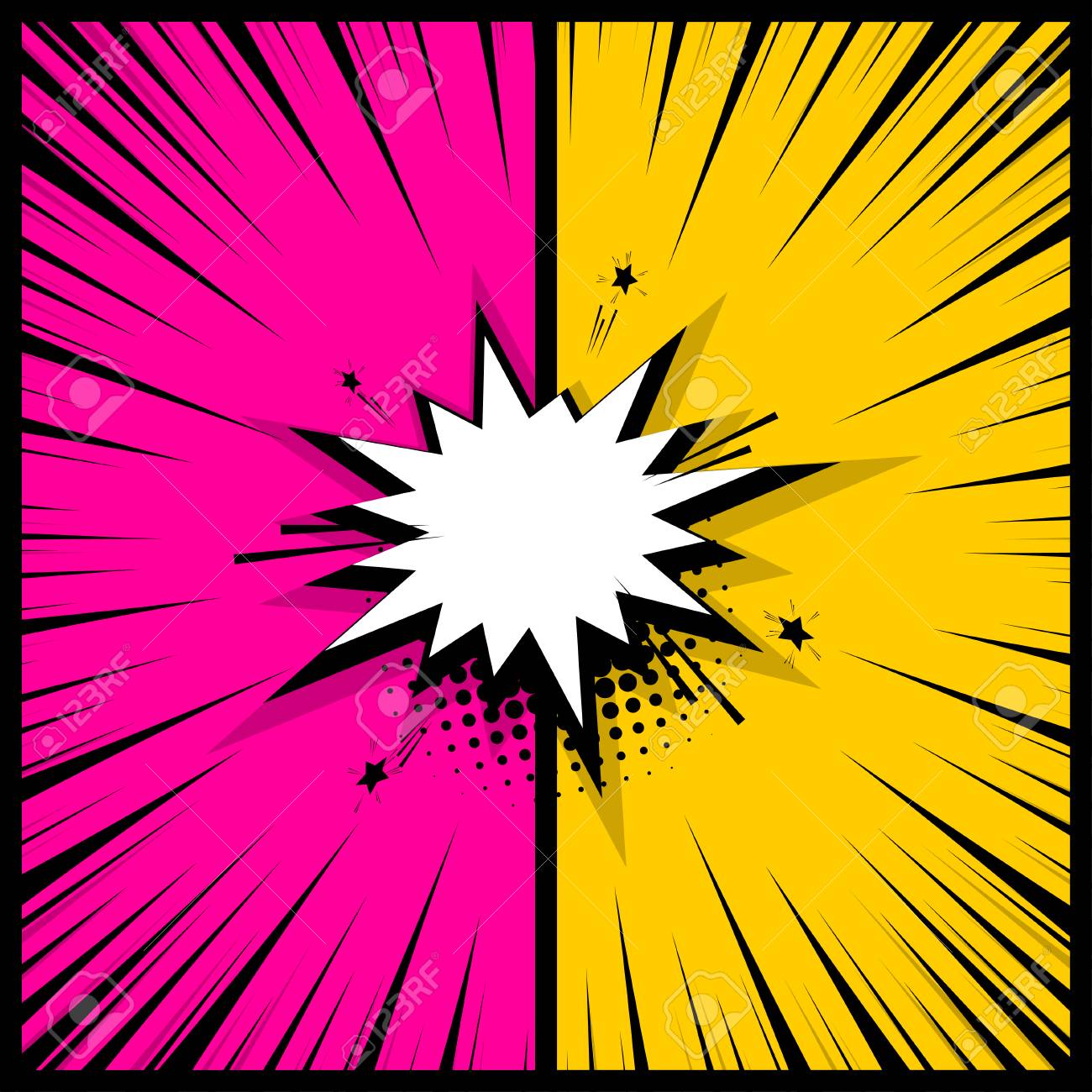comics book empty colored template background pop art colorful