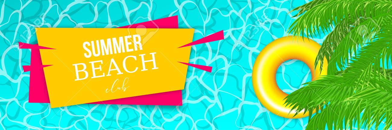 Horizontal Party Invitation Palm Leaf Tree Hello Summer Vacation Royalty Free Cliparts Vectors And Stock Illustration Image