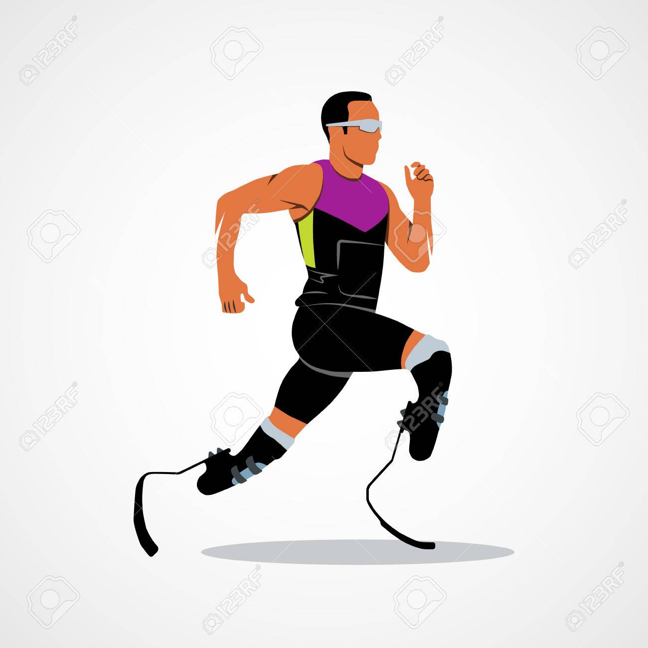 abstract disabled athlete running