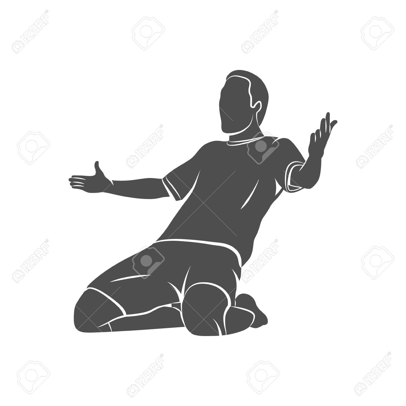 Silhouette Soccer Player Happy After Victory Goalkeeper On A White Background Photo Illustration Stock Photo Picture And Royalty Free Image Image 7844