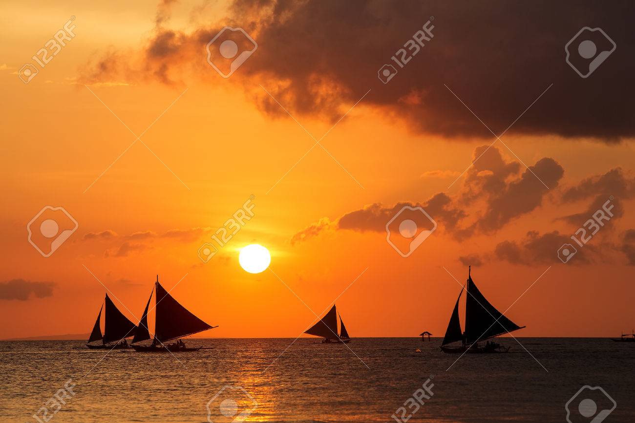 Beautiful sunset at Boracay, Philippines - 37816424 Beautiful sunset at Boracay, Philippines - 37816424