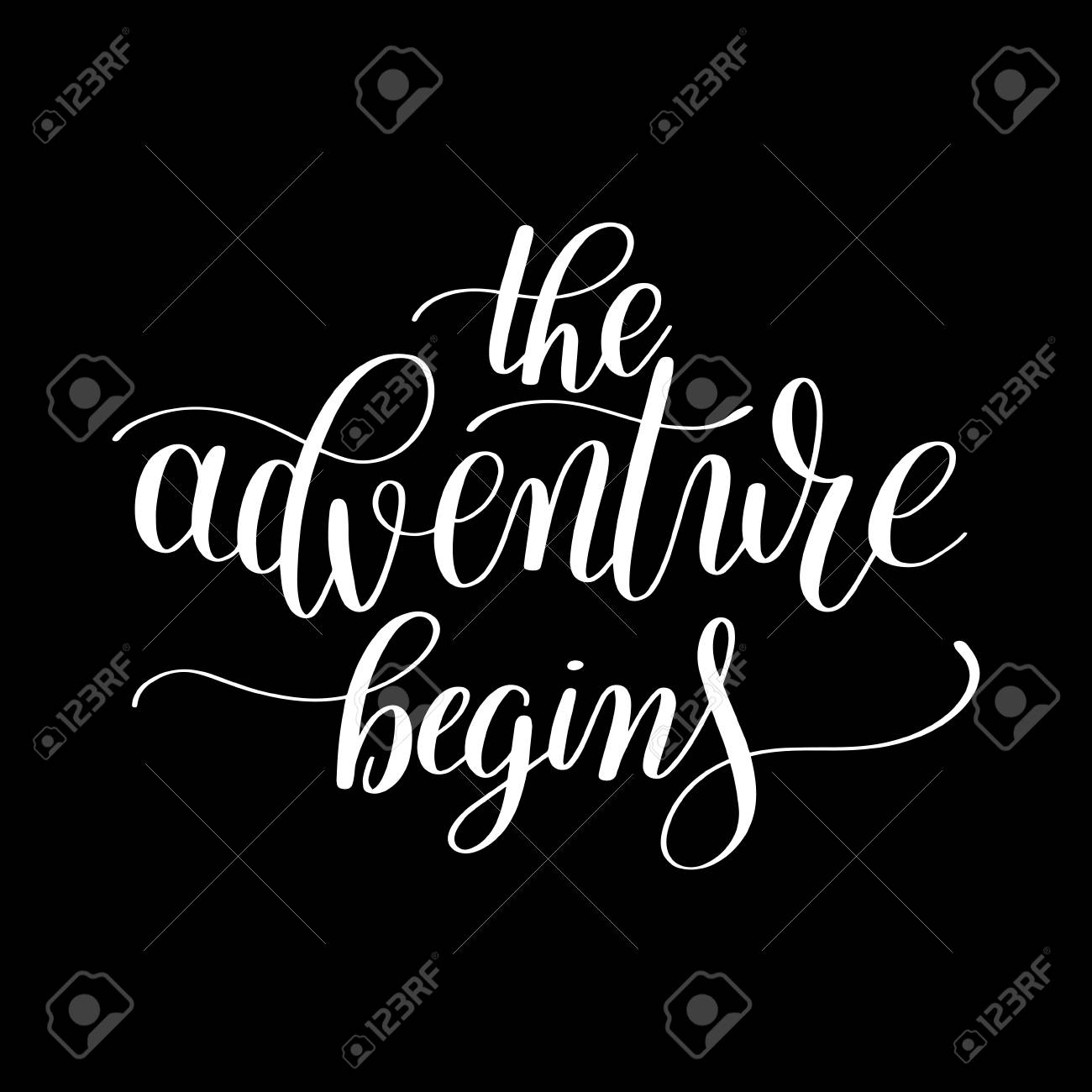 La Aventura Comienza Positivo A Mano Tipografia Inspirada Cepillo