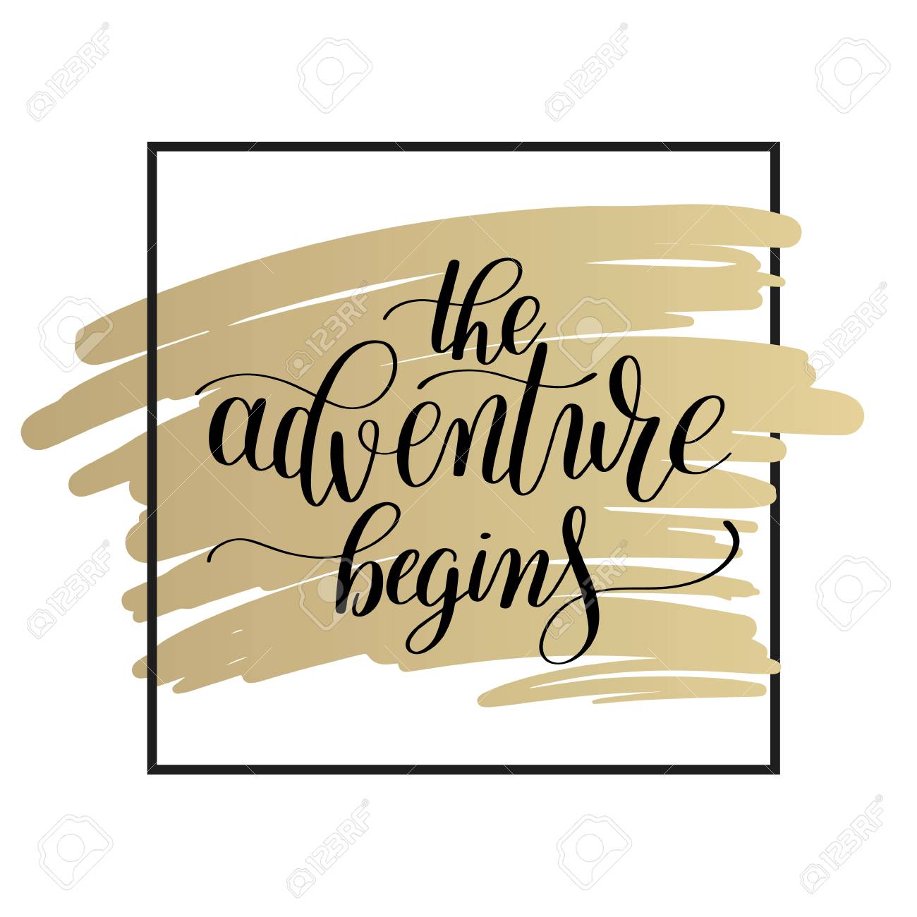 La Aventura Comienza Positivo A Mano Tipografia Inspirada Cepillo