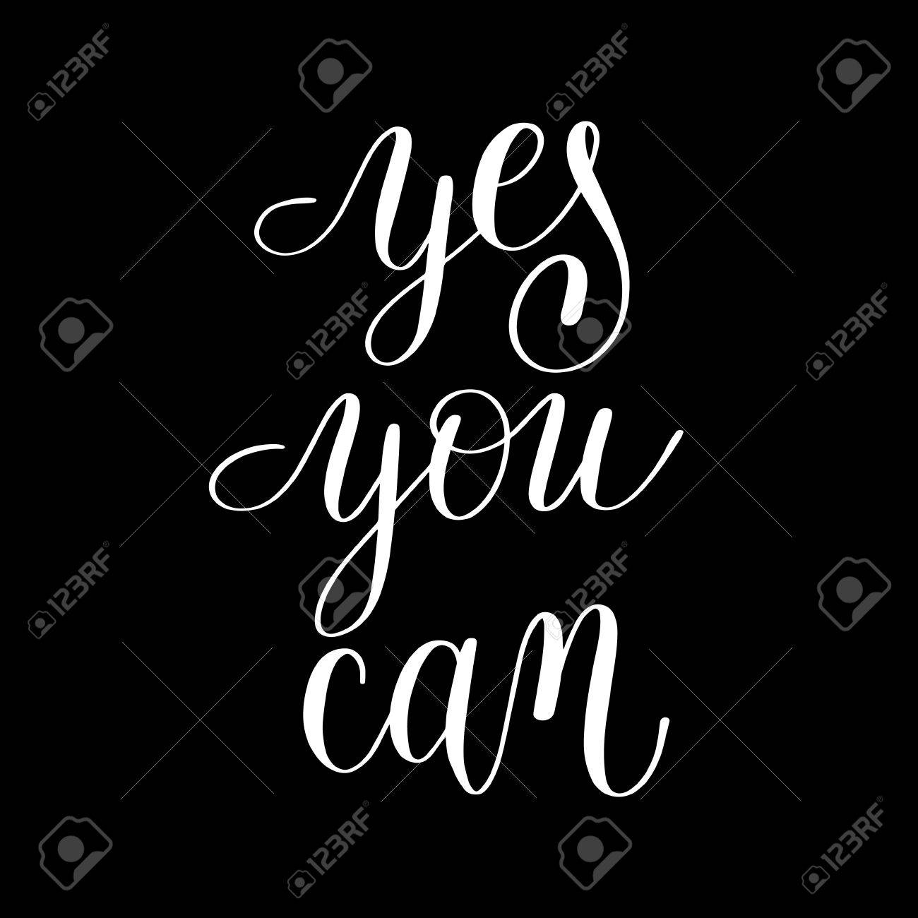 Si Se Puede Manuscrita Letras Cita De Motivacion Positiva Al Arte