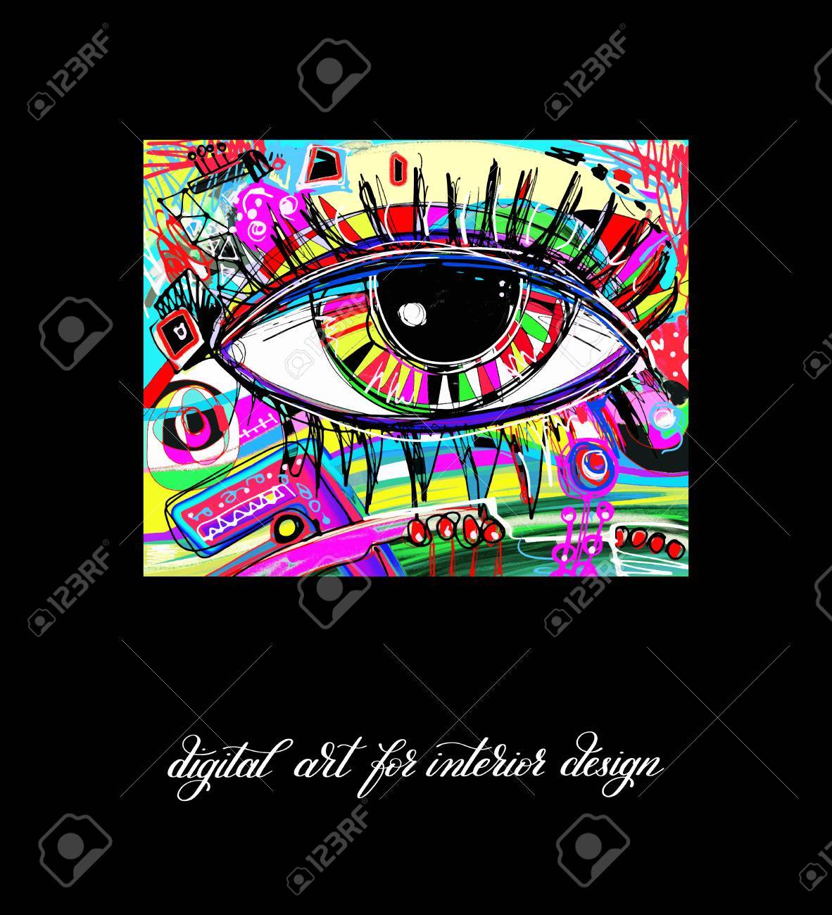 Pintura Digital Del Ojo Contemporaneo Originales Obras De Arte Con