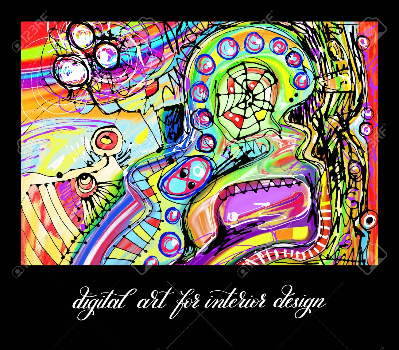 Pintura Original Obra De Arte Abstracto Digital Contemporanea Con