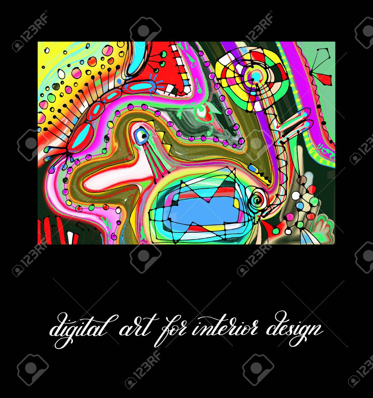 Pintura Original Obra De Arte Abstracto Digital Contemporanea Con