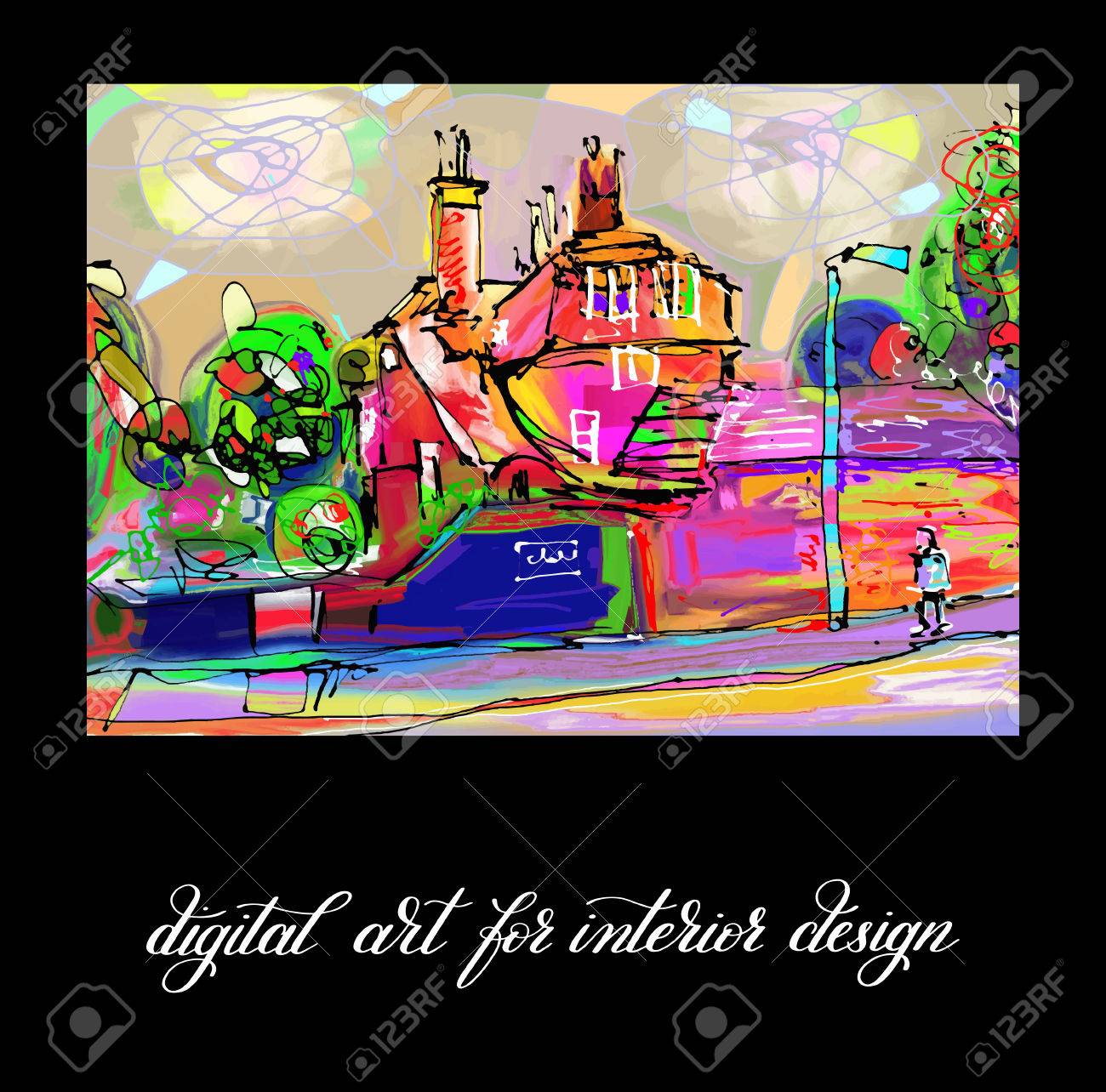 Pintura Original Obra De Arte Abstracto Digital Contemporanea Con