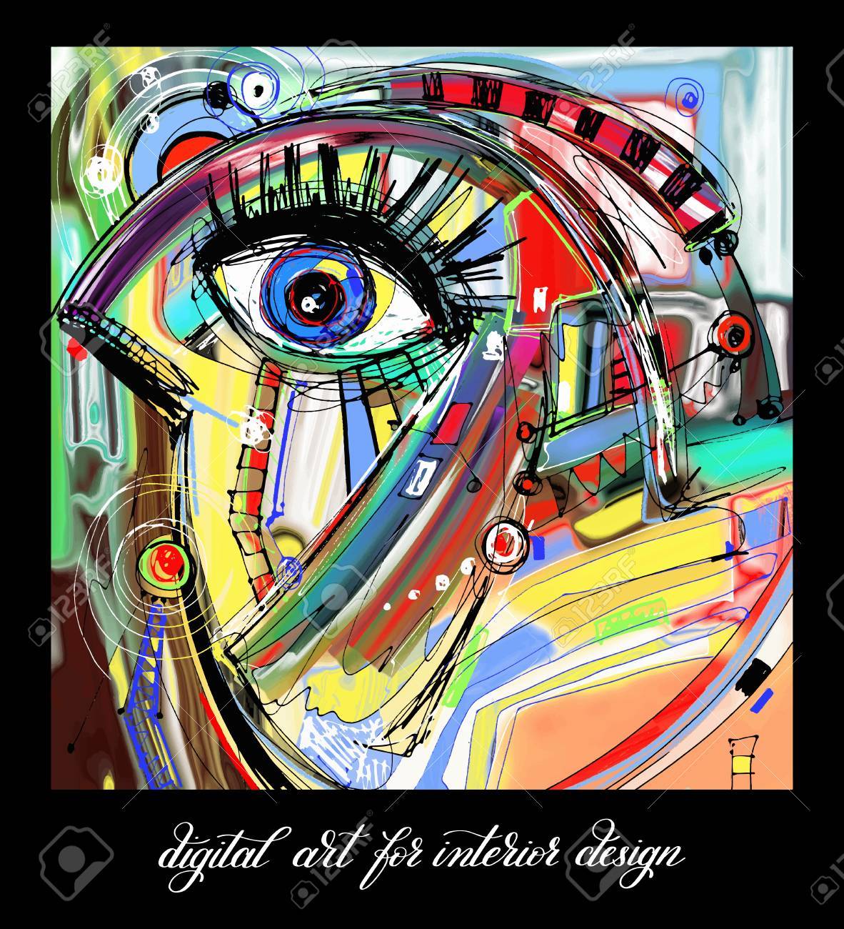 Pintura Original Obra De Arte Abstracto Digital Contemporanea Con