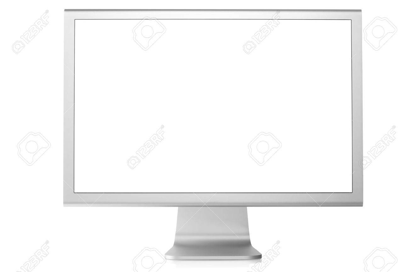 Computer Monitor with blank white screen. Isolated on white background - 6591767 Computer Monitor with blank white screen. Isolated on white background - 6591767