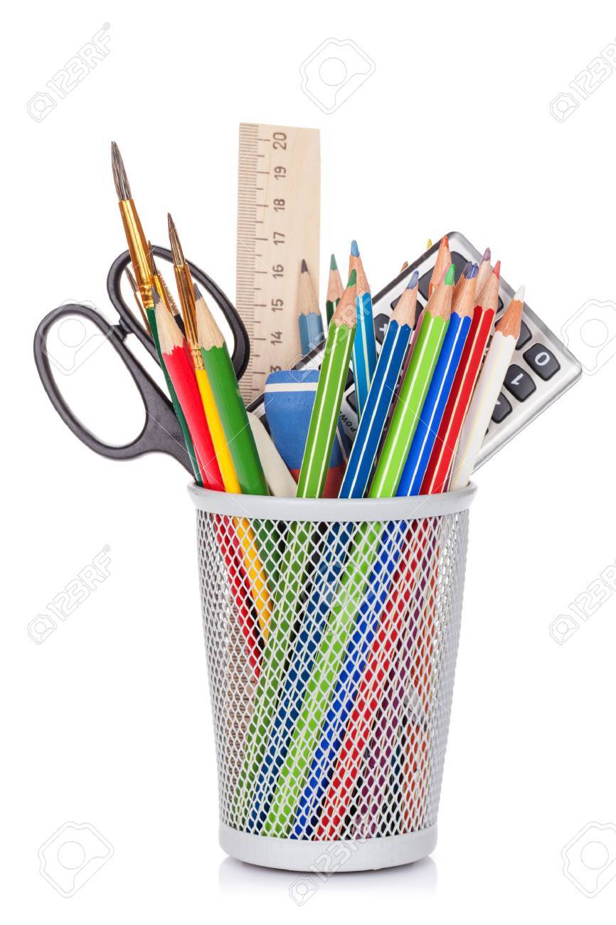 School And Office Supplies Isolated On White Background Stock Photo Picture And Royalty Free Image Image