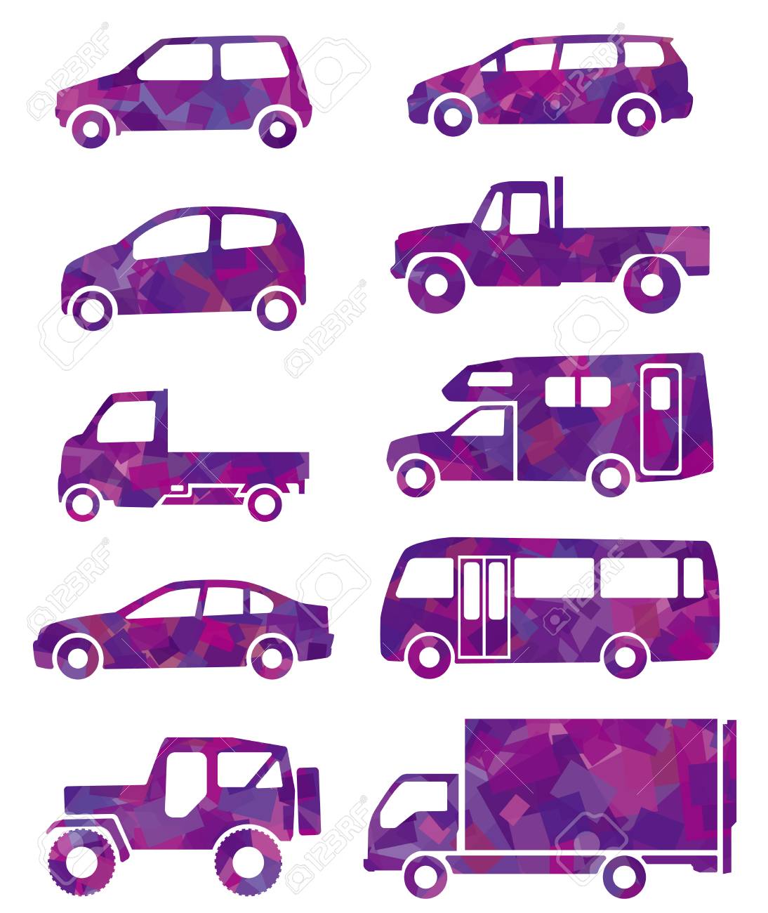 車の紫のシルエット のイラスト素材 ベクタ Image