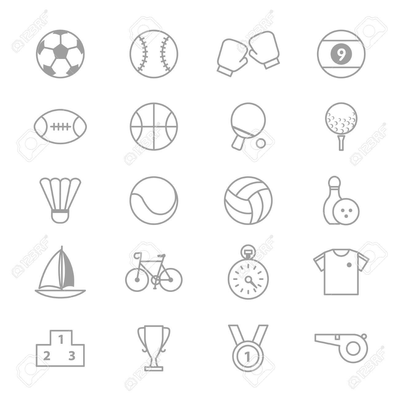 スポーツ アイコン ライン イラスト一式 のイラスト素材 ベクタ Image