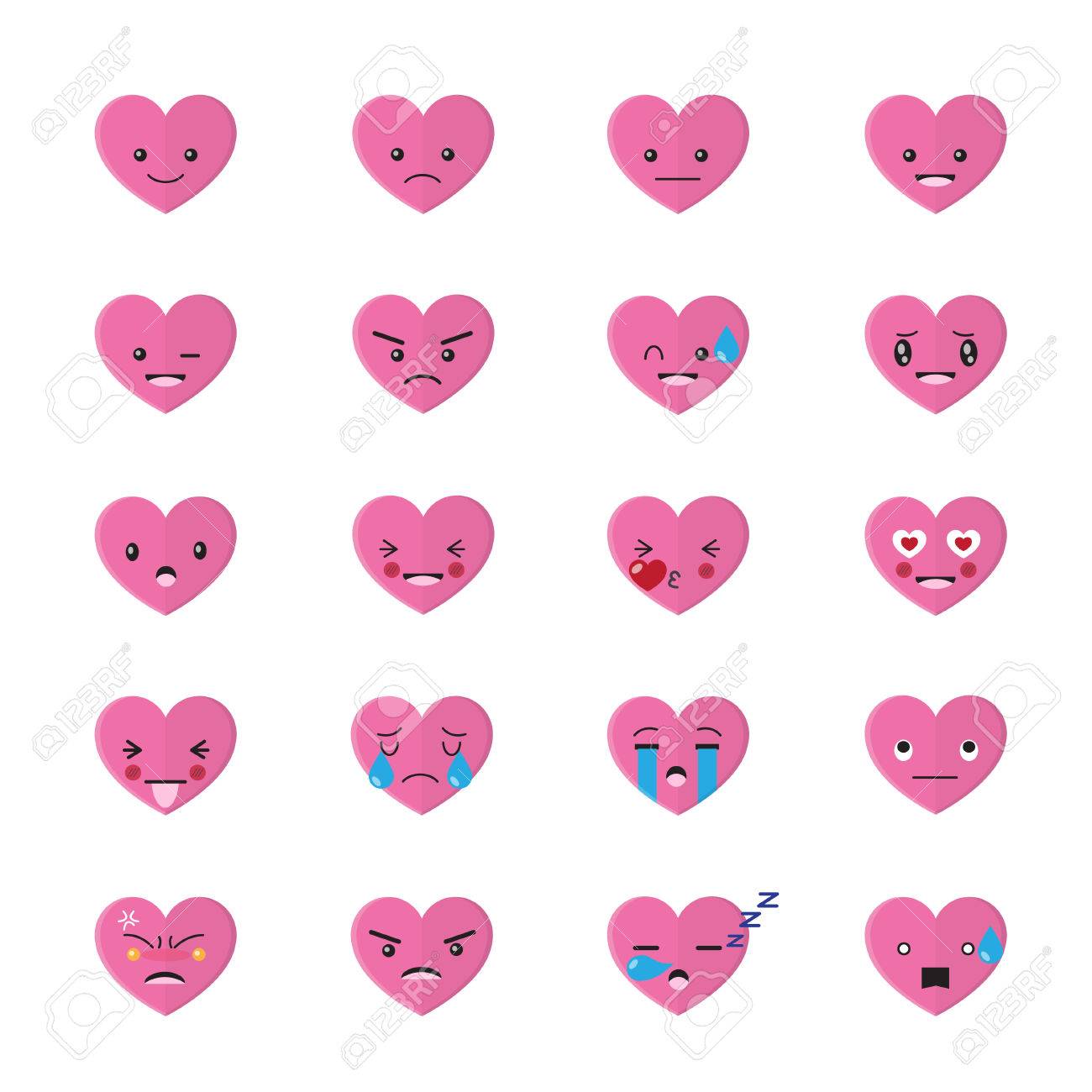 pics Pink Heart Emoji White Background 123rf