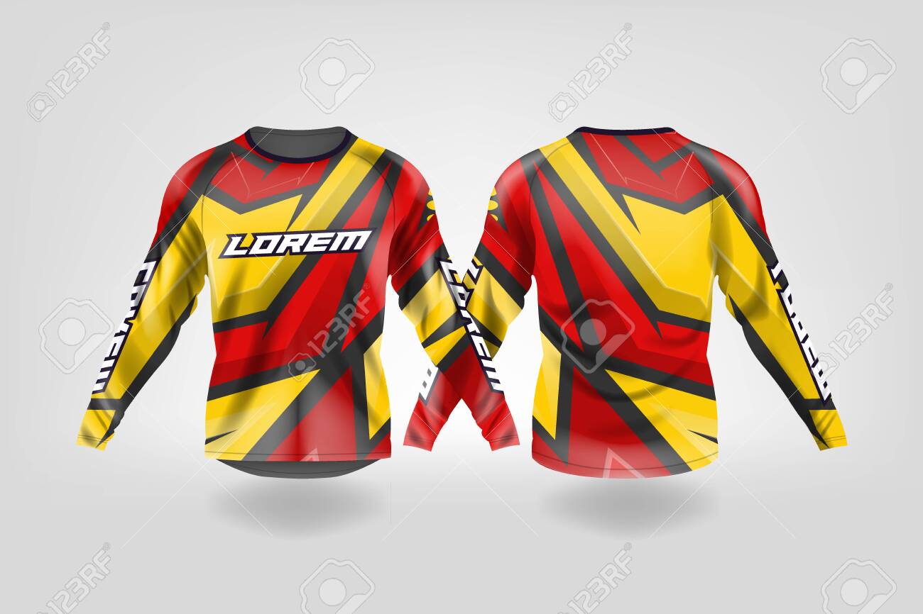 Download T Shirt Sport Design Template Long Sleeve Soccer Jersey Mockup Royalty Free Cliparts Vectors And Stock Illustration Image 130417659
