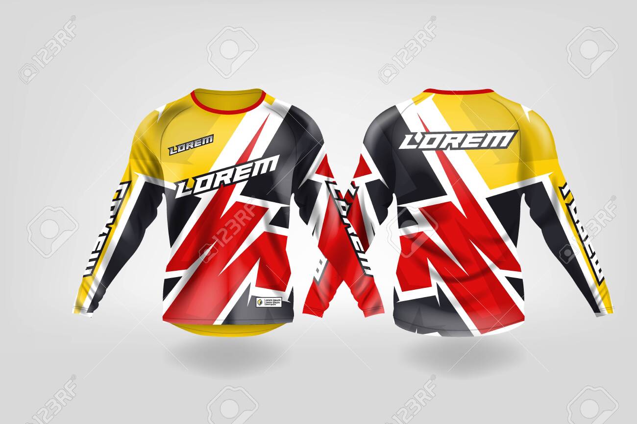 T Shirt Sport Design Template Long Sleeve Soccer Jersey Mockup Royalty Free Cliparts Vectors And Stock Illustration Image 130417828