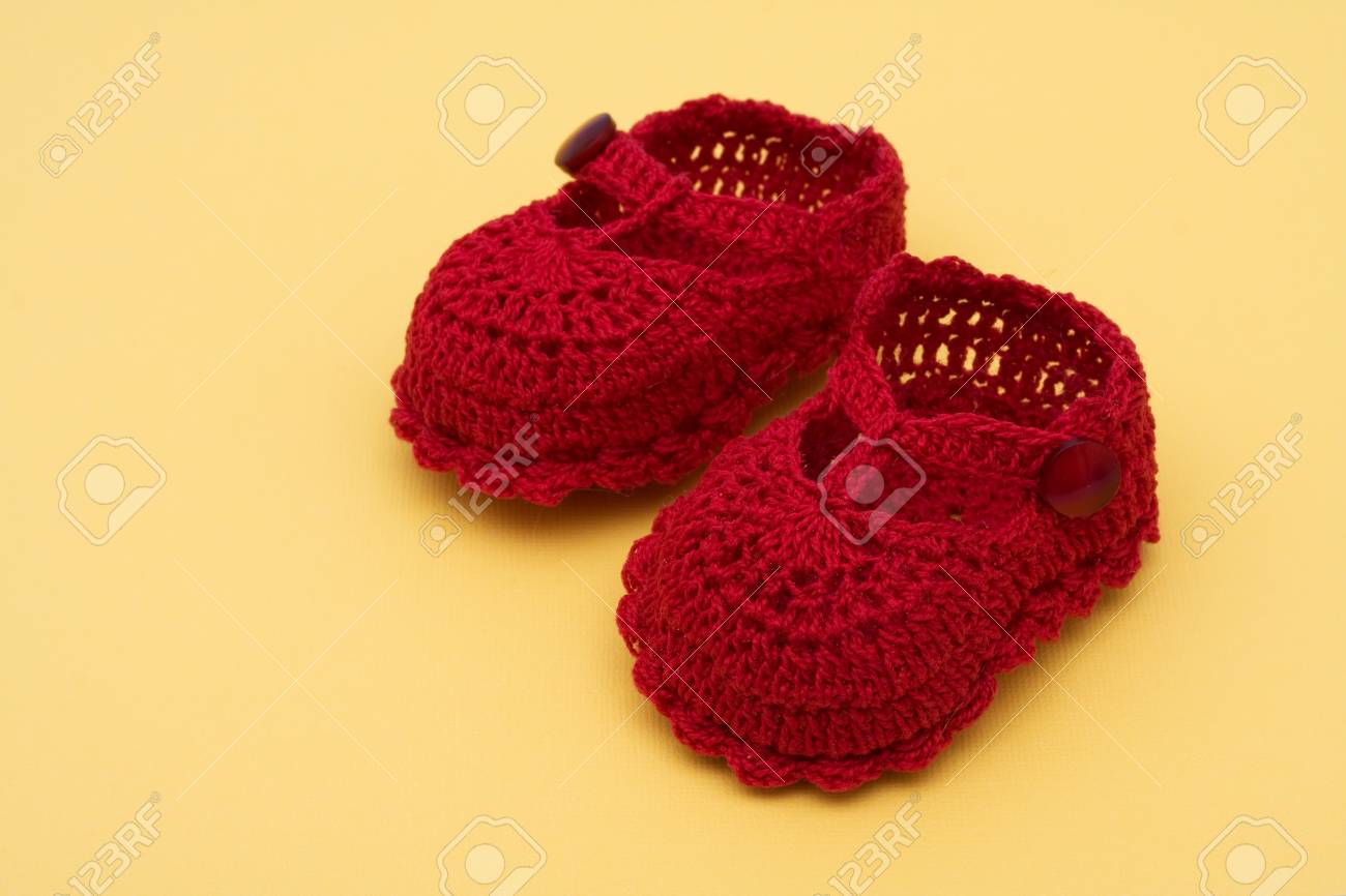 red baby booties
